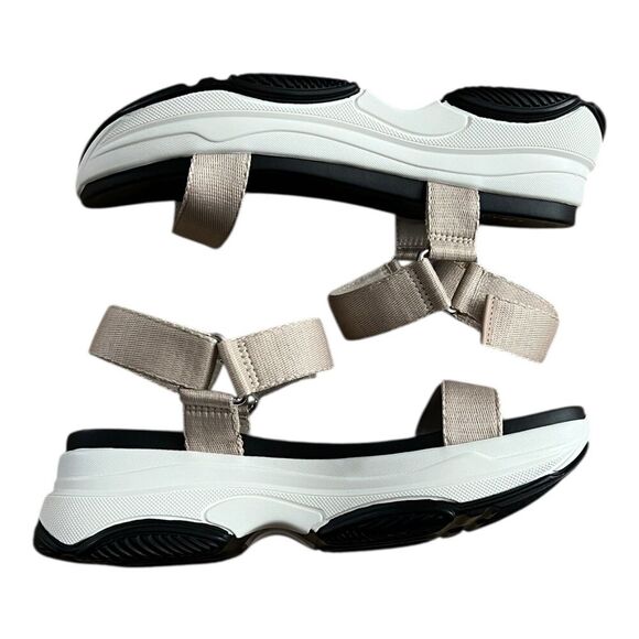 Lisa Vicky Rose Gold Gameon Strappy Platform Sandals 7 - Picture 1 of 4